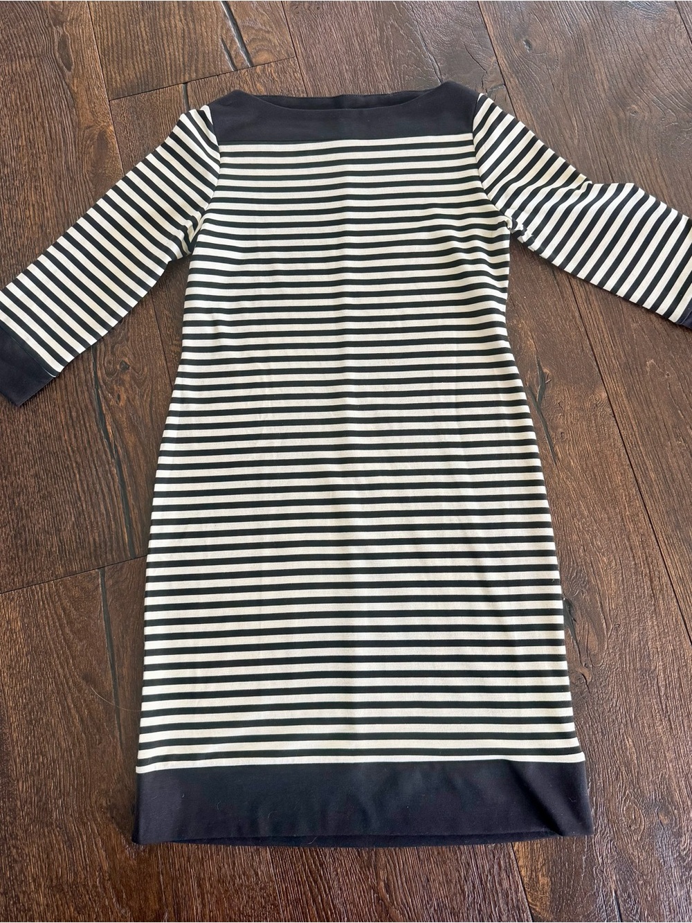 Isaac Mizrahi Black and White Striped Midi Dress